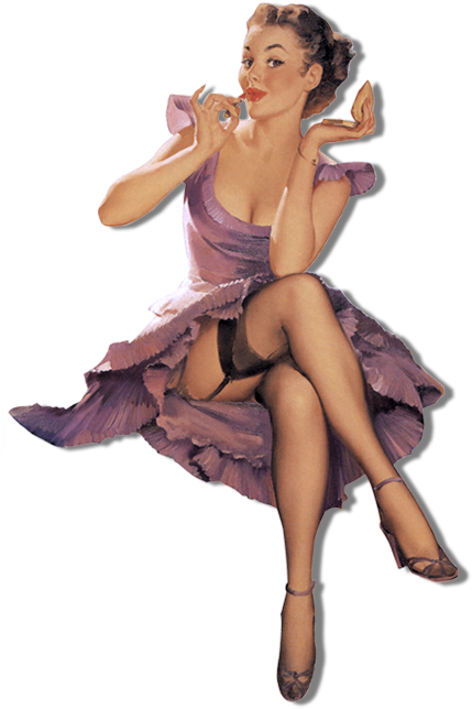 Pin Up Vintage Png (434x670), Png Download