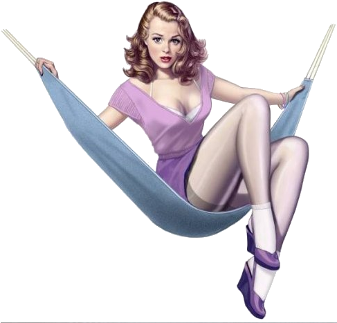 Pin-up - Pin Up Illustration (486x498), Png Download