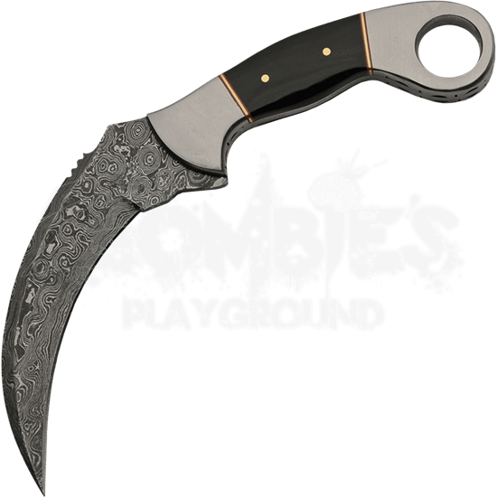 Damascus Karambit Knife - Blade (550x550), Png Download