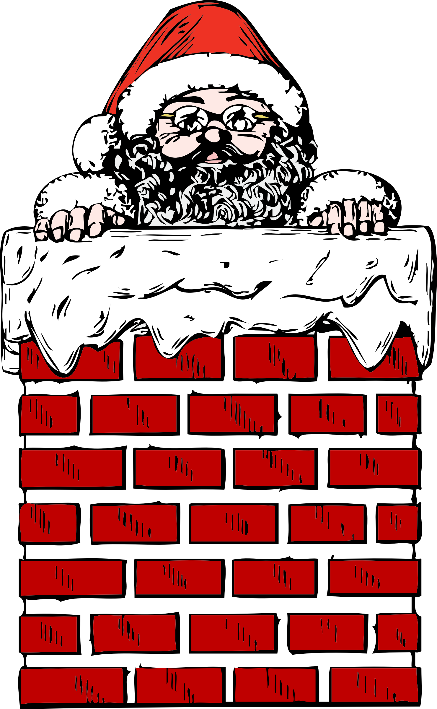 This Free Icons Png Design Of Santa In A Chimney (1480x2400), Png Download