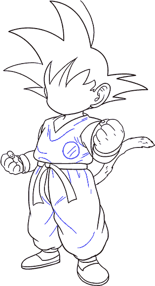 Png Freeuse Download How To Draw Goku - Goku Drawing (678x600), Png Download
