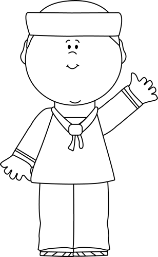 Black And White Sailor Waving Clip Art - Veteran Clipart Black And White (308x500), Png Download
