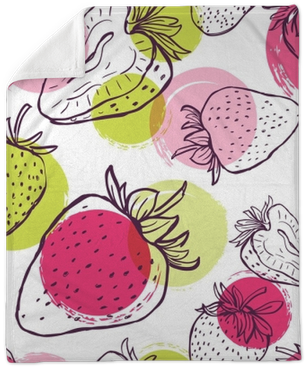 Vector Seamless Pattern With Strawberries And Colorful - Fondo Fresas Dibujo (400x400), Png Download