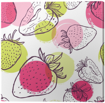 Vector Seamless Pattern With Strawberries And Colorful - Fondo Fresas Dibujo (400x400), Png Download