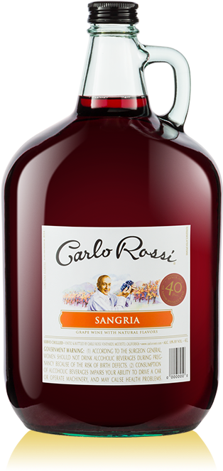 Sangria Is Traditionally A Social Red Wine - Carlo Rossi (317x682), Png Download