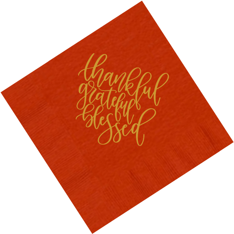 Thankful Grateful Blessed Napkins - Napkin (923x924), Png Download