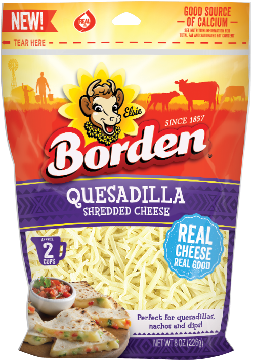 Quesadilla Shreds - American Yellow Cheese Singles 12 Oz Borden (506x720), Png Download