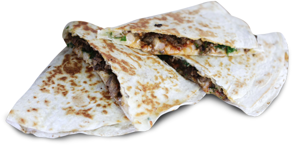 Carne Asada / Chicken Quesadilla $7 - Quesadilla (600x309), Png Download