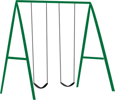 Swing Set Silhouette At Getdrawings - Clipart Swing Set Png (400x347), Png Download