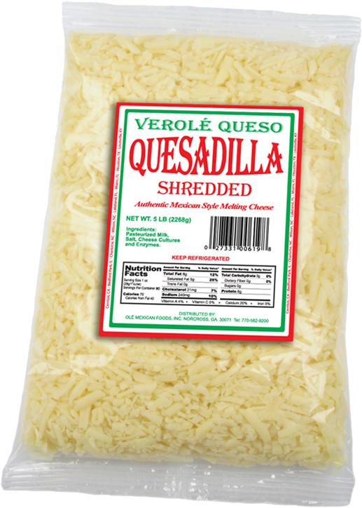 Quesadilla Shredded Cheese 5lb - Authentic Quesadilla Cheese (712x882), Png Download