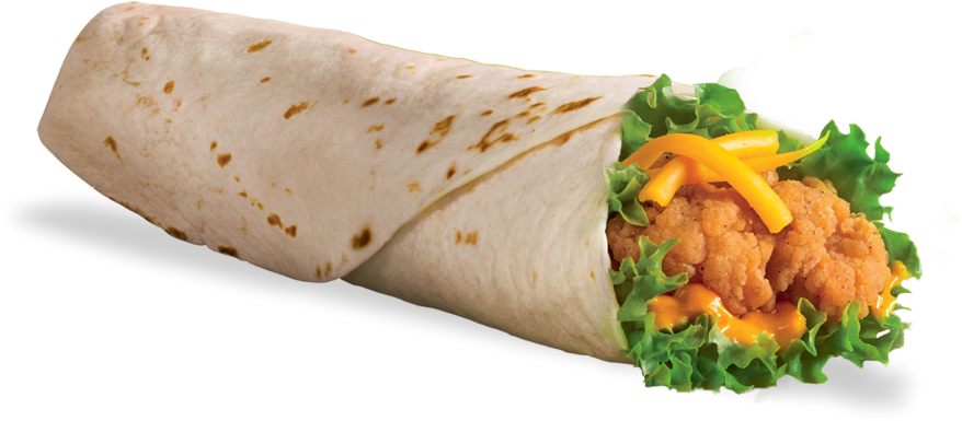 Tortilla Clipart Wrap - Crispy Chicken Wrap Dq (940x387), Png Download