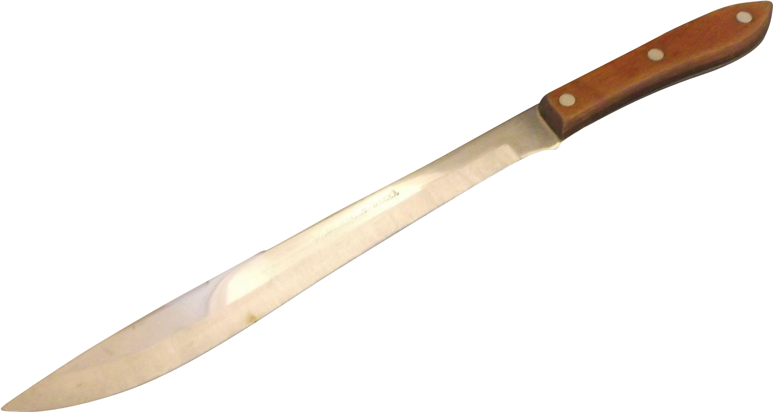 Interpur Japan Stainless Steel Carving Butcher Knife - Long Handle Knife (1586x1586), Png Download