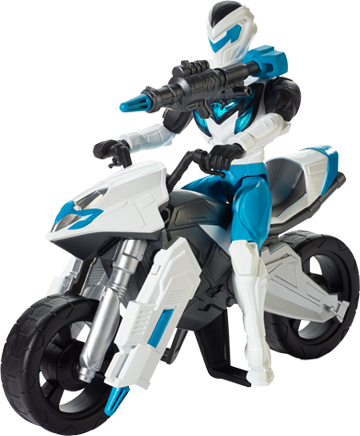 Cjp07 Max Steel Moto De Ataque 4000 - Max Steel Con Moto (360x436), Png Download