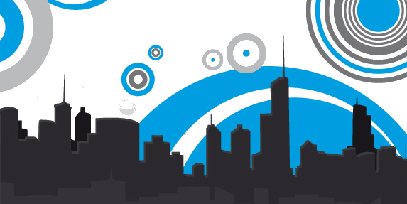 Building Silhouette (573x287), Png Download