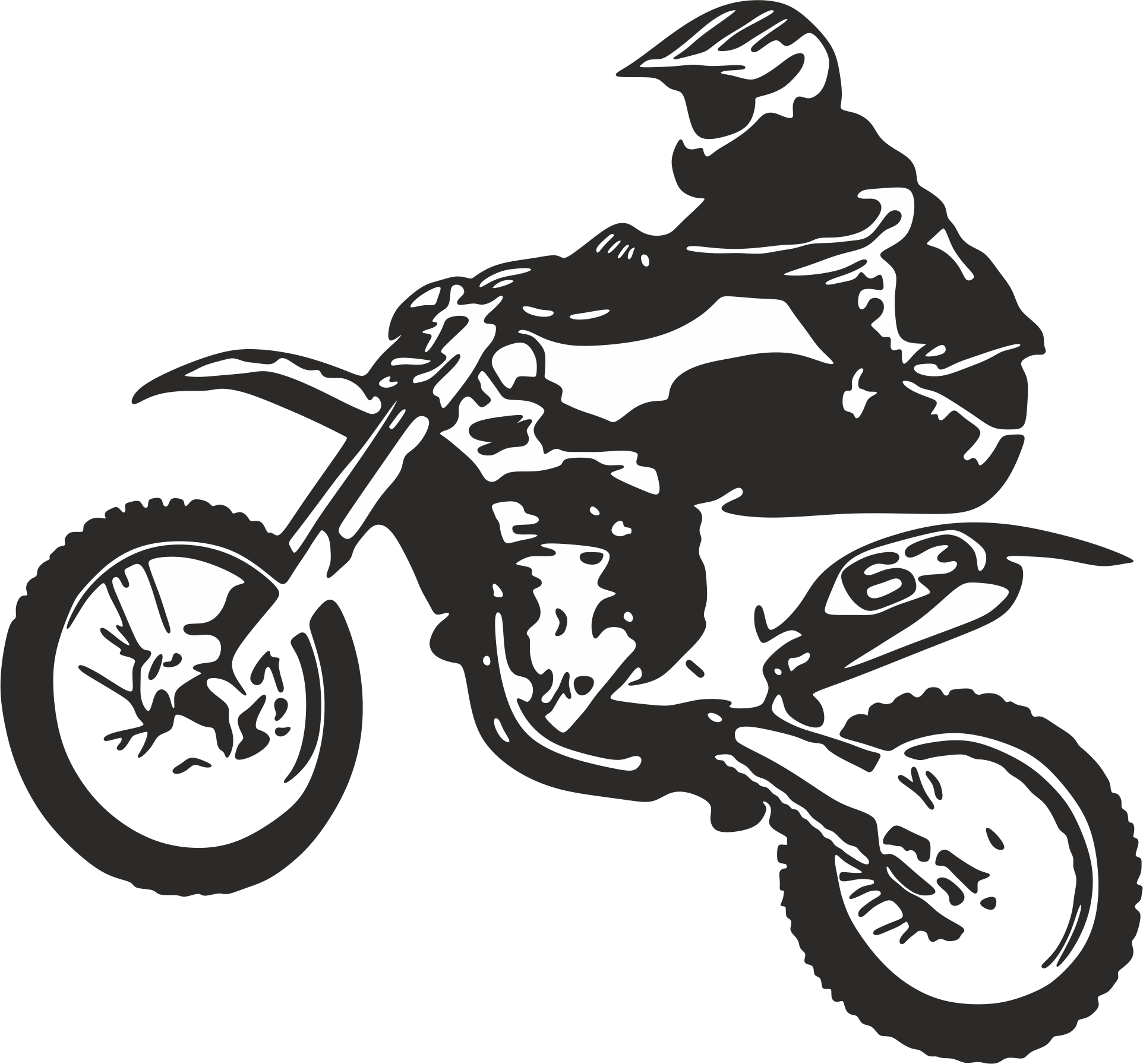 Icon Moto 1 - Dirt Bike Wheelie Logo (1924x1792), Png Download