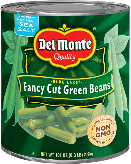 Del Monte® Blue Lake® Fancy Cut Green Beans - Del Monte Can Blue Lake Fancy Cut Green Beans (576x529), Png Download