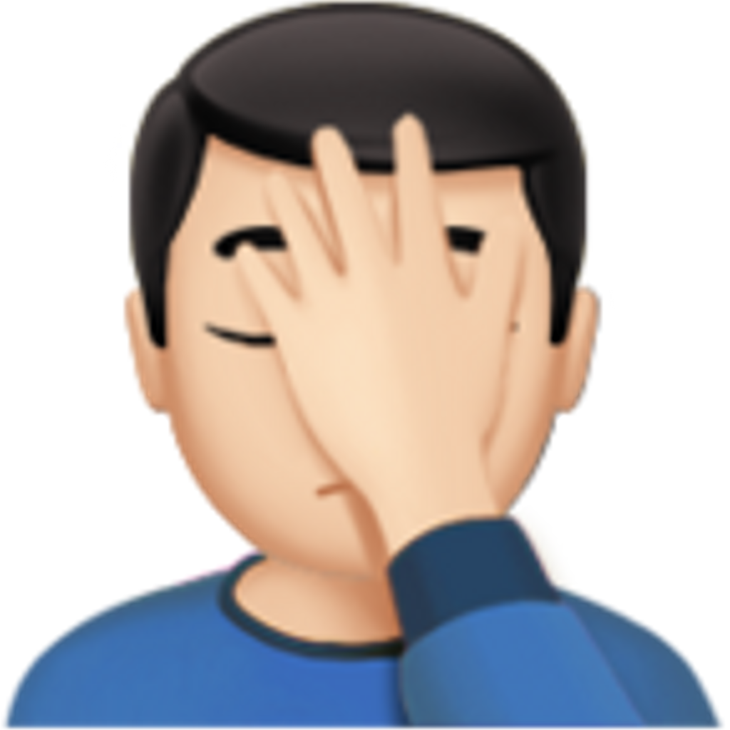 Facepalm Emoji Png - Male Facepalm Emoji Png (1024x1024), Png Download
