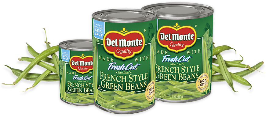 Blue Lake® French Style Green Beans - Del Monte French Style Green Beans - 14.5 Oz Can (1050x381), Png Download