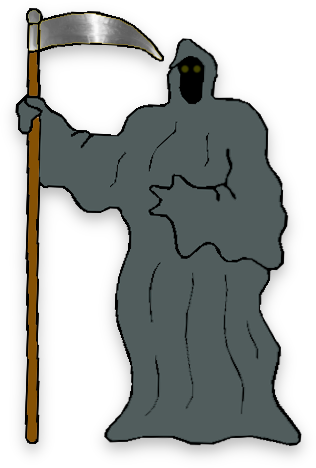 Grim Reaper With Yellow Eyes - Death (316x468), Png Download