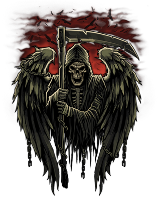 Grim Reaper Death Dealer Dead Scary Scythe Skull Free - Grim Reaper Scythe Skeleton The Angel Of Death Hooded (400x400), Png Download