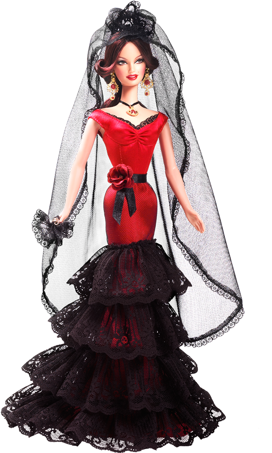 Spain Barbie Doll - Barbie Dolls Of The World Spain (640x950), Png Download