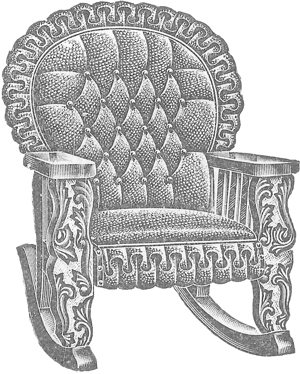 Antique Graphic 1911 Leather Rocking Chair Image - Furniture (1014x1268), Png Download