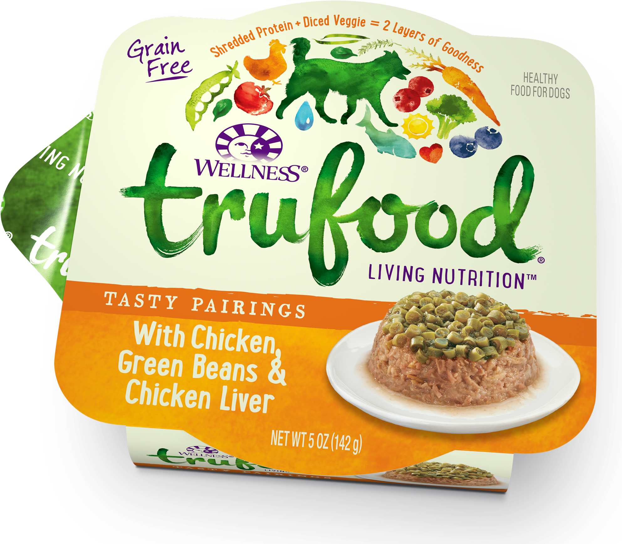 Chicken Gr Beans Liver - Wellness Trufood Dog Chicken-carrot-duck (24-5oz) (2000x2000), Png Download