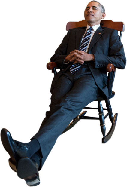 Personpresident Obama On A Rocking Chair - Man In Rocking Chair (423x622), Png Download