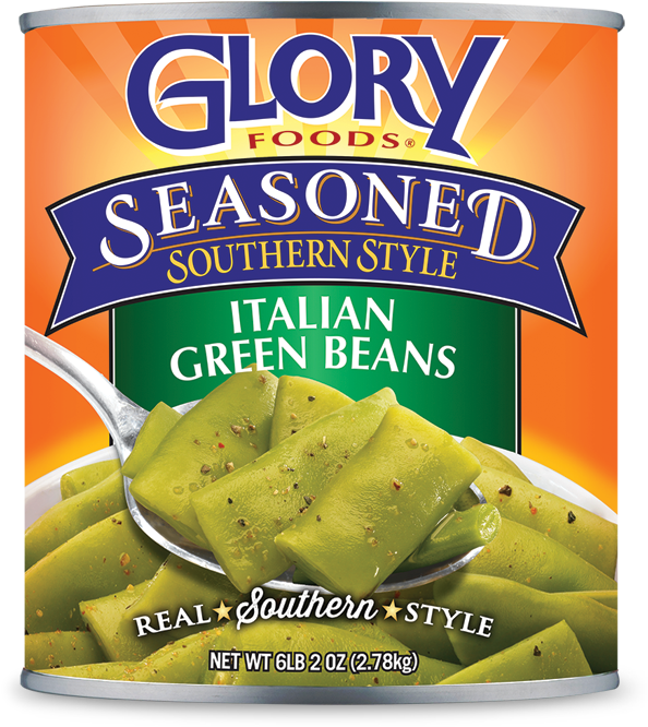 Seasoned Italian Green Beans - Glory Foods Seasoned Southern Style Italian Green Beans (600x700), Png Download