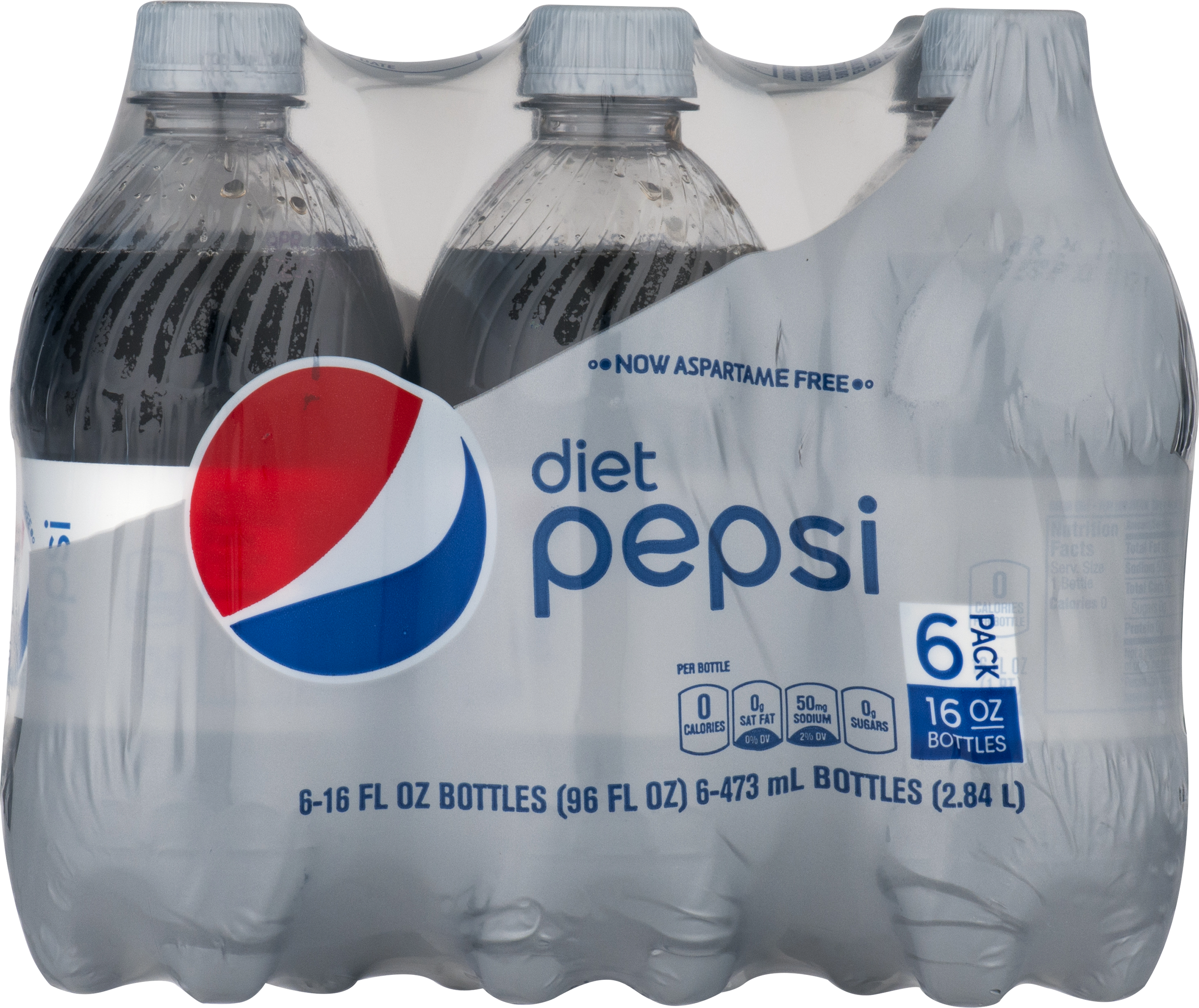 Diet Pepsi Cola 6-16 Fl - Fluid Ounce (2500x2101), Png Download
