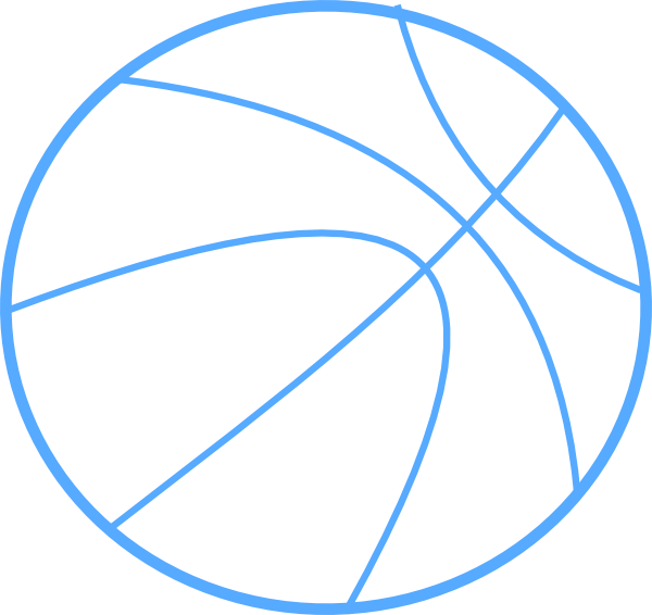 Blue Basketball Outline Clip Art At Clker - Blue Basketball Clip Art (600x566), Png Download