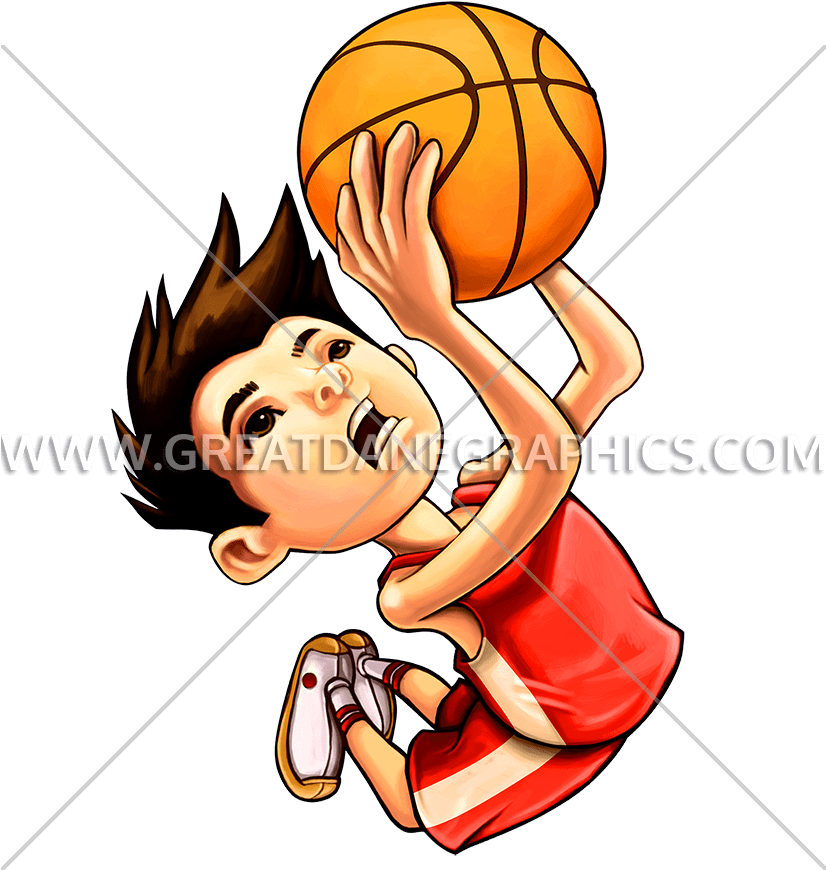Kid Basketball Dunk - Crtoon Boy Playing Basketball (825x968), Png Download