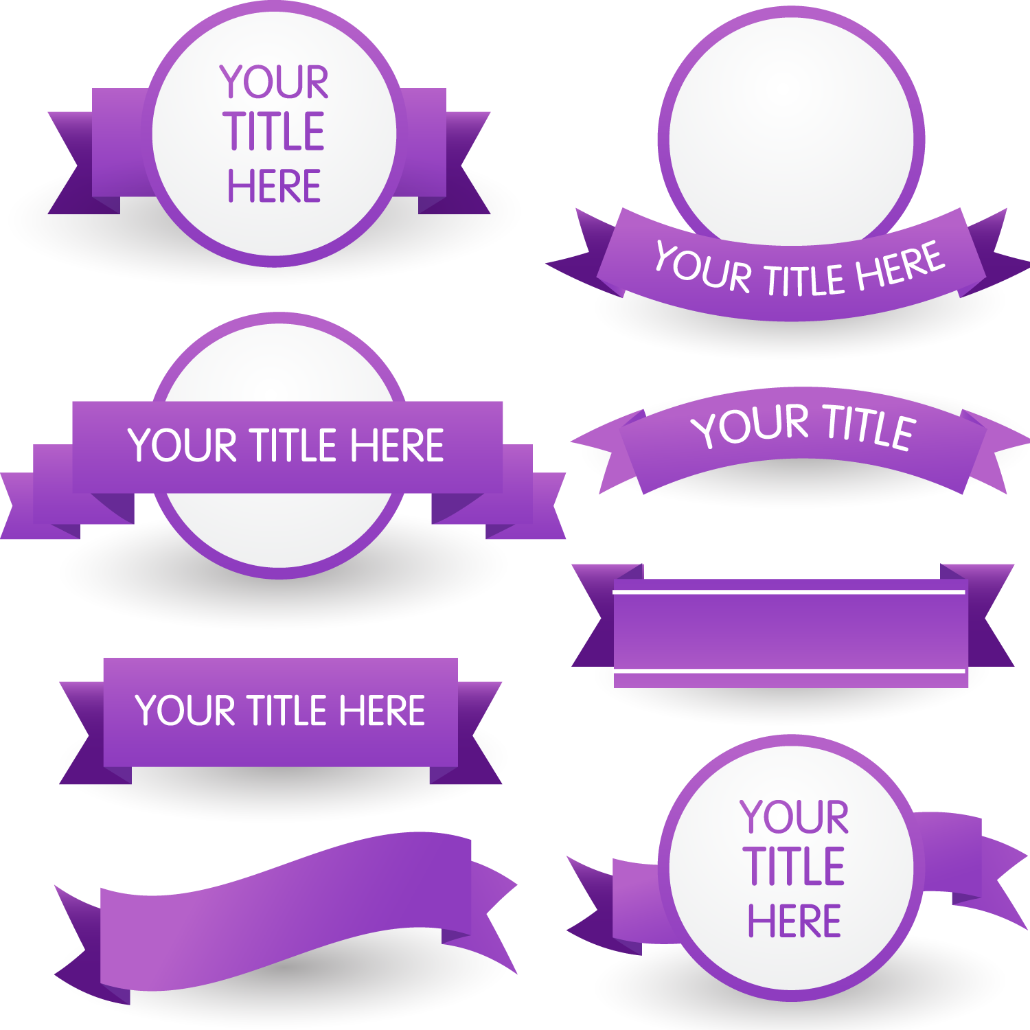 Violet Banner Png Image With Transparent Background - Ribbon Free Vector Orange (1024x1024), Png Download