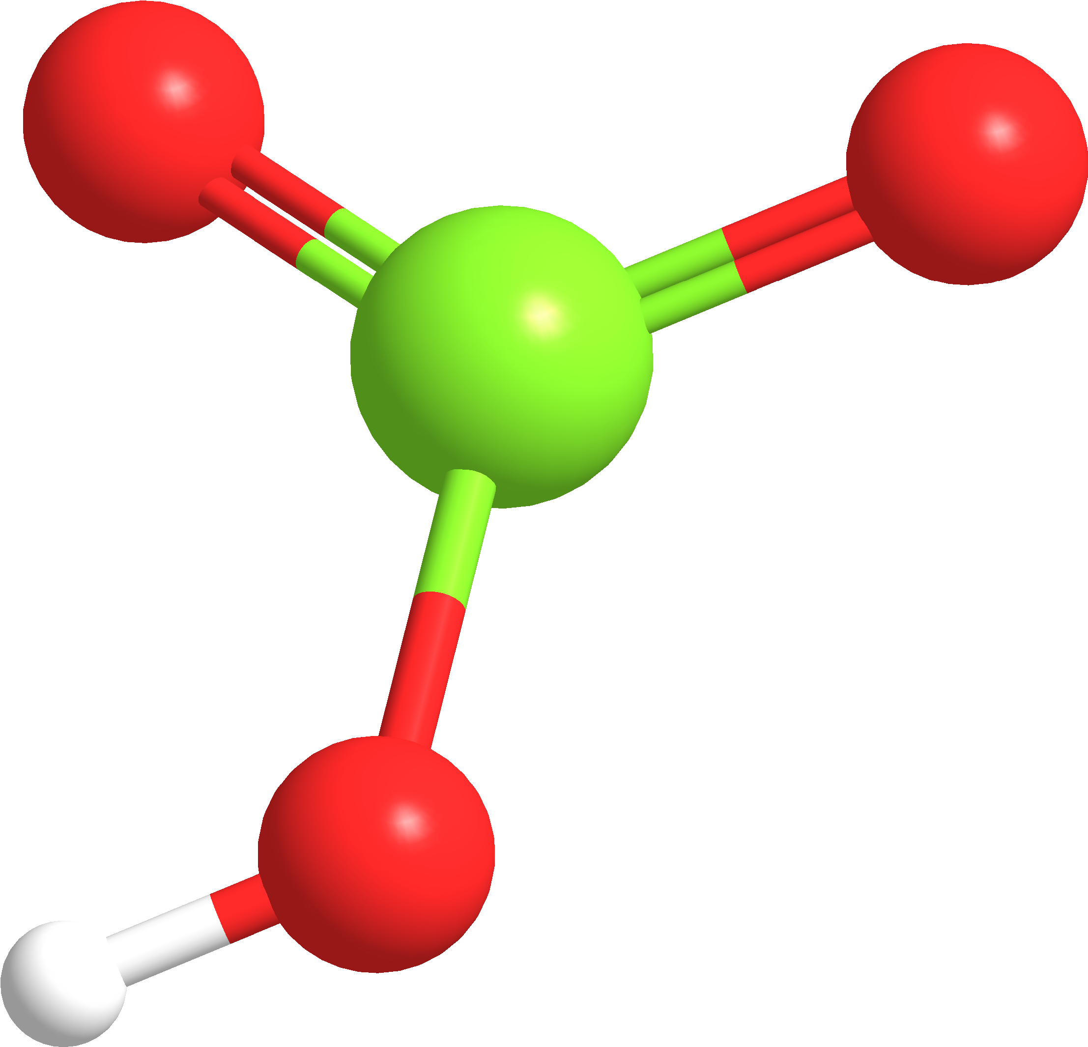 Hclo3 3d Lines - Hclo3 Model (2222x2139), Png Download