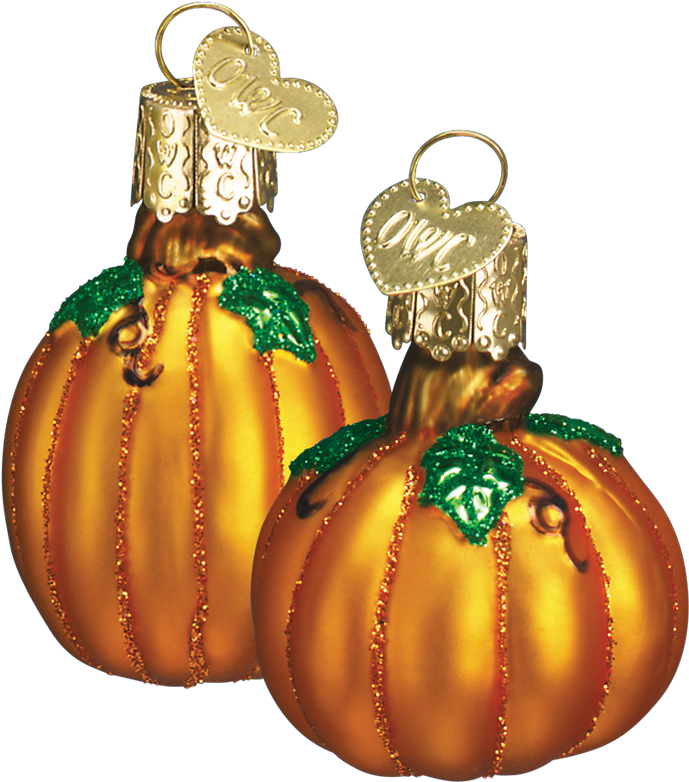 Miniature Pumpkin Ornaments - Pumpkin Christmas Ornaments (1000x1000), Png Download