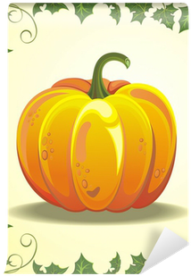Thanksgiving Design Template With Pumpkin Wall Mural - Pumpkin (400x400), Png Download