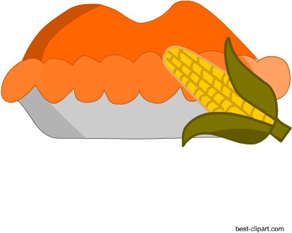Thanksgiving Pumpkin Pie And Corn Clip Art - Pumpkin Pie (450x450), Png Download