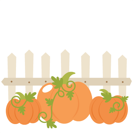 Pumpkins With Fence Svg - Cute Pumpkin Patch Clipart (432x432), Png Download