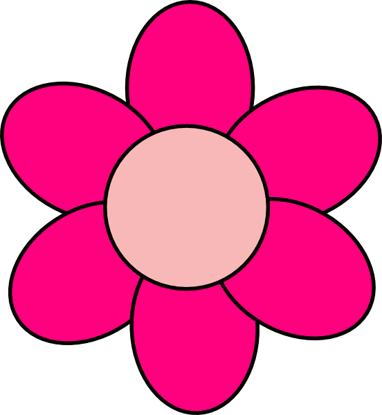 Pink Cartoon Flowers - Pink Clipart (552x600), Png Download