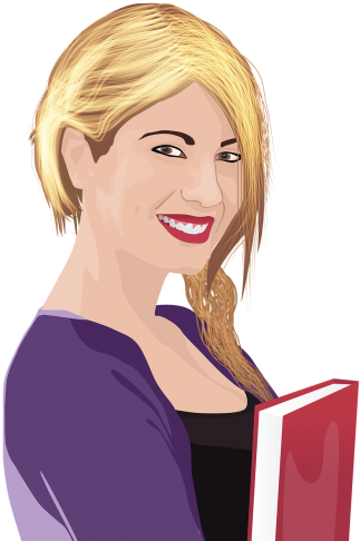 Girl With Studying - Girl With Book Png (500x524), Png Download