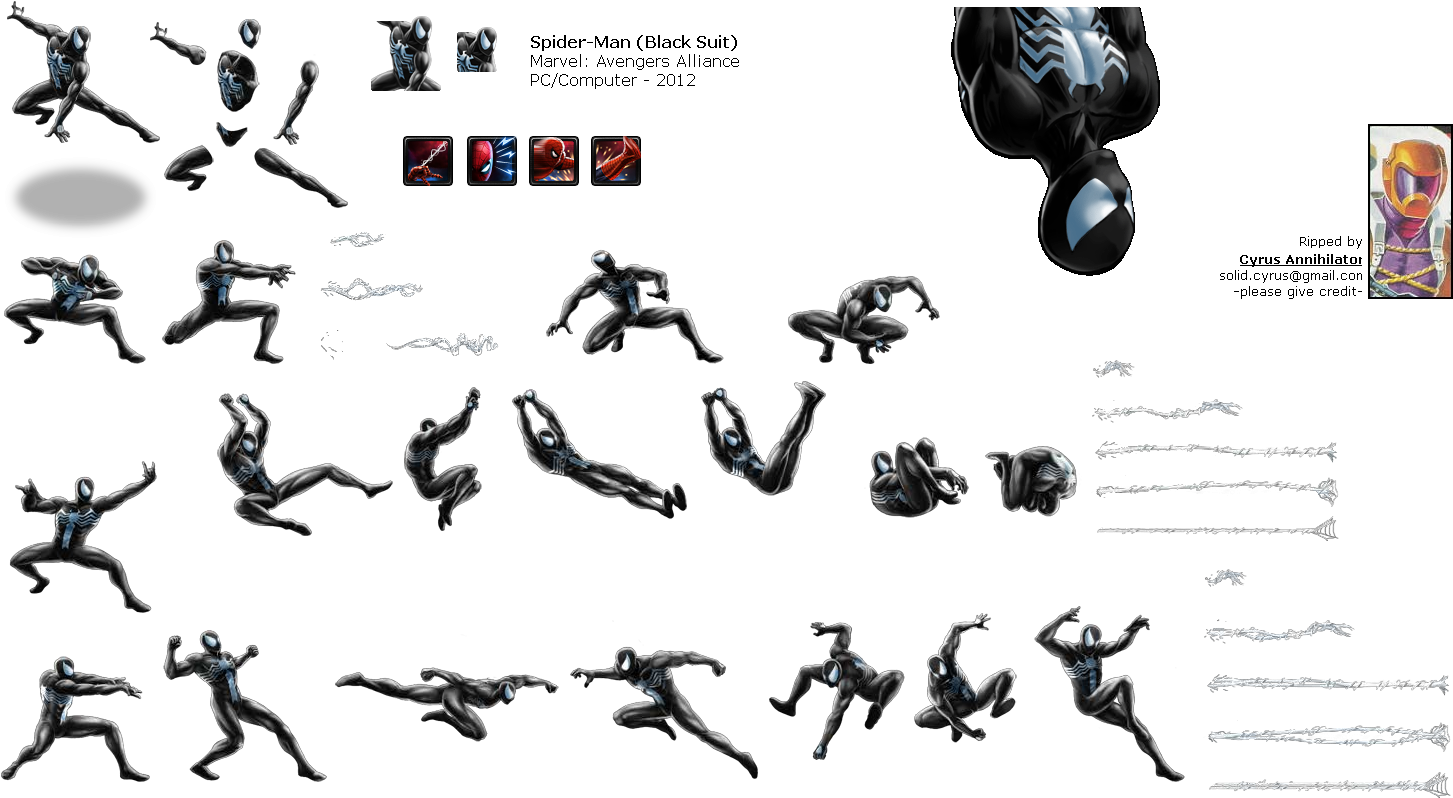 Avengers Alliance Spider Man Black Suit Spider Man - The Avengers (1467x807), Png Download