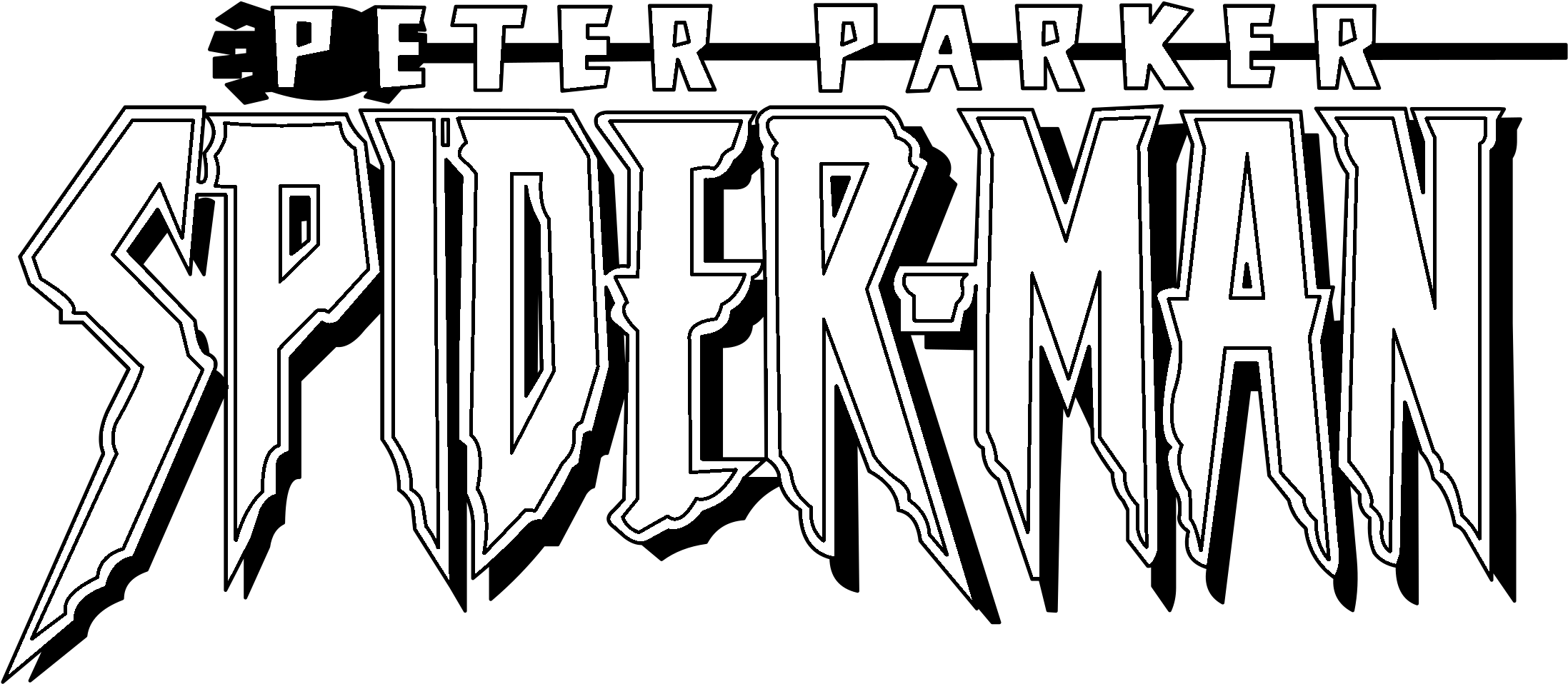 Peter Parker Spider Man Logo Black And White - Peter Parker Spiderman Logo (2400x2400), Png Download