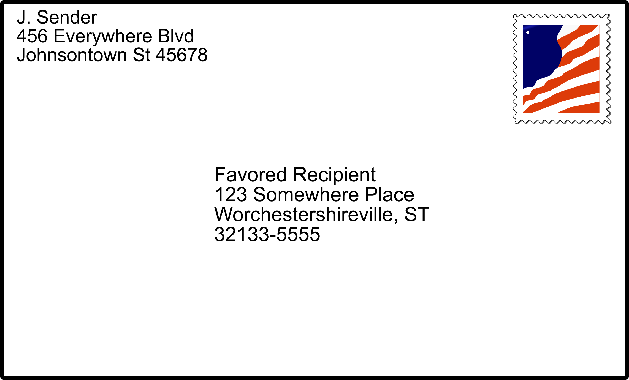 With Stamp Big Image Png - Addressed Envelope (2400x1450), Png Download