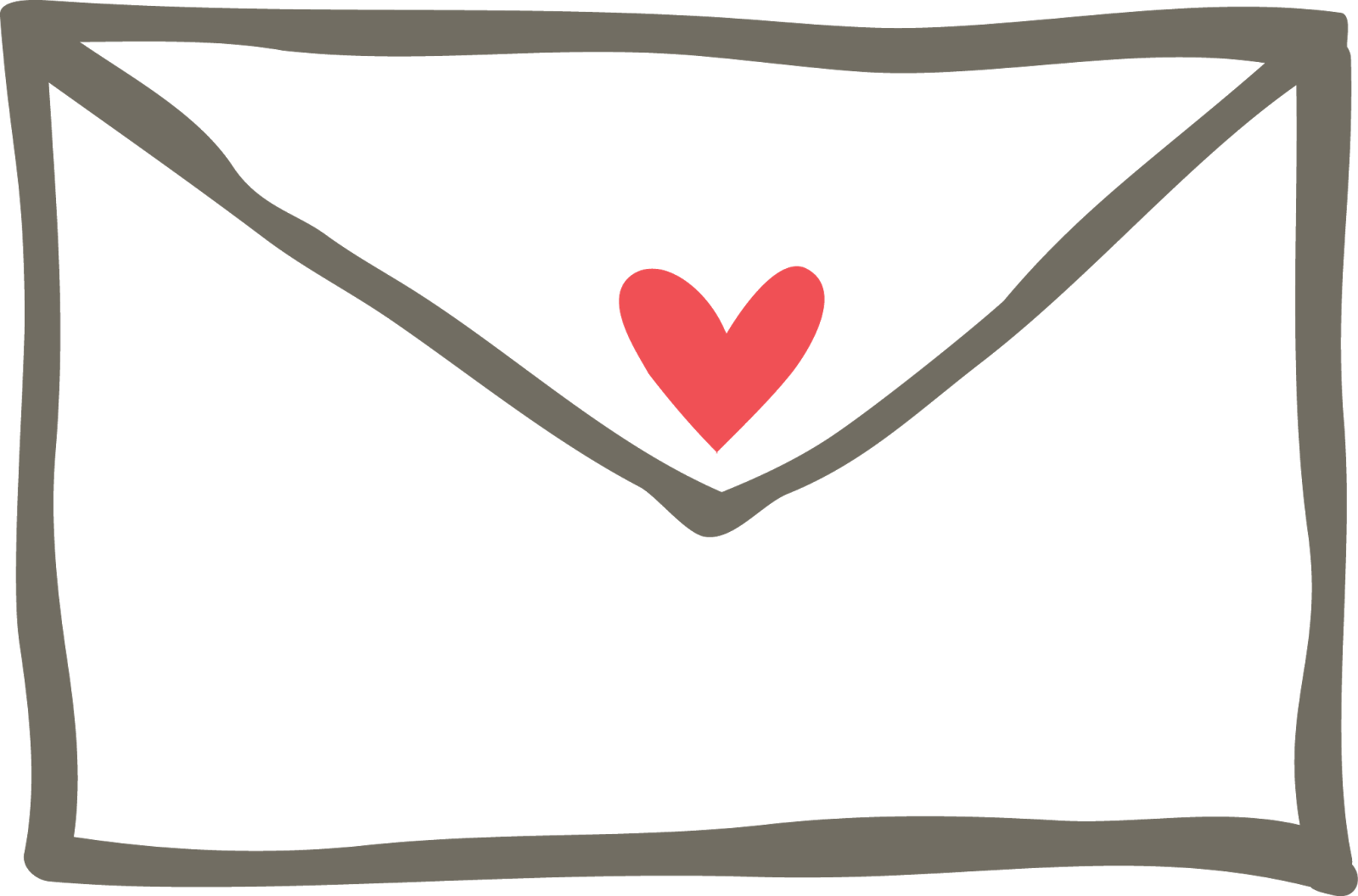 Cute Envelope Png Clipart Transparent Stock - Heart Envelope Clip Art (1600x1056), Png Download