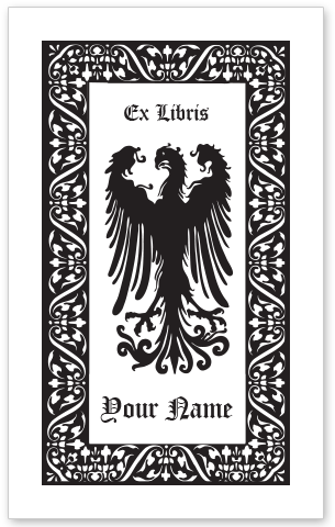 Displayed Falcon Bookplate • Ex Libris Your Name • - Your Name (480x480), Png Download