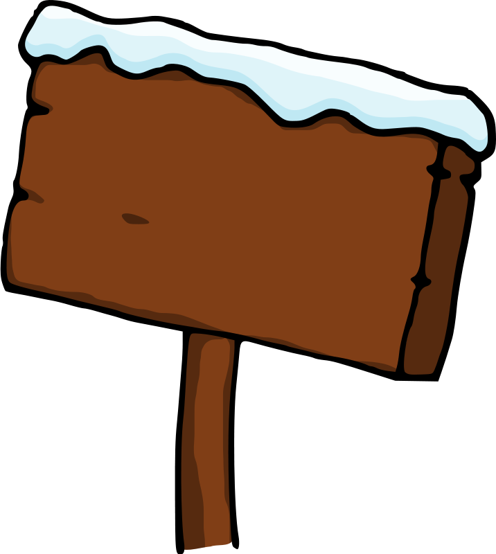 Wooden Sign Post Clip Art Free Wooden Sign Post With - Snow (716x800), Png Download