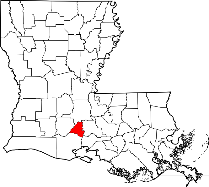 Map Of Louisiana Highlighting Lafayette Parish - Caddo Parish Louisiana (666x599), Png Download