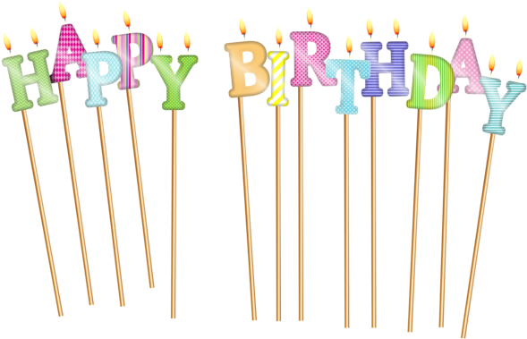 Happy Birthday Deco Candles Png Clip Art - Transparent Birthday Candles Png (600x382), Png Download