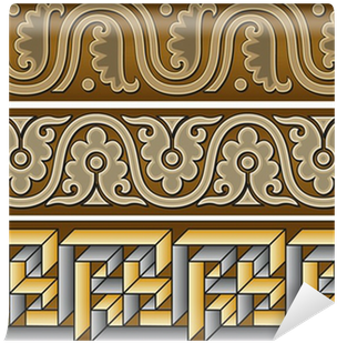 Abstract Vector Seamless Old-styled Ornate Border Wall - Motif (400x400), Png Download