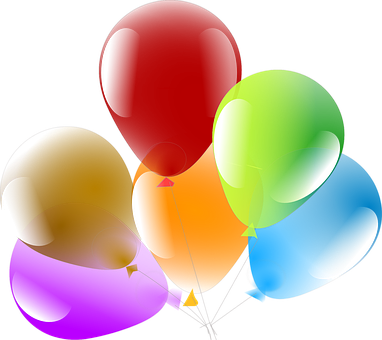 Balloons Party Celebration Floating Colors - Transparent Background Balloons Png (382x340), Png Download